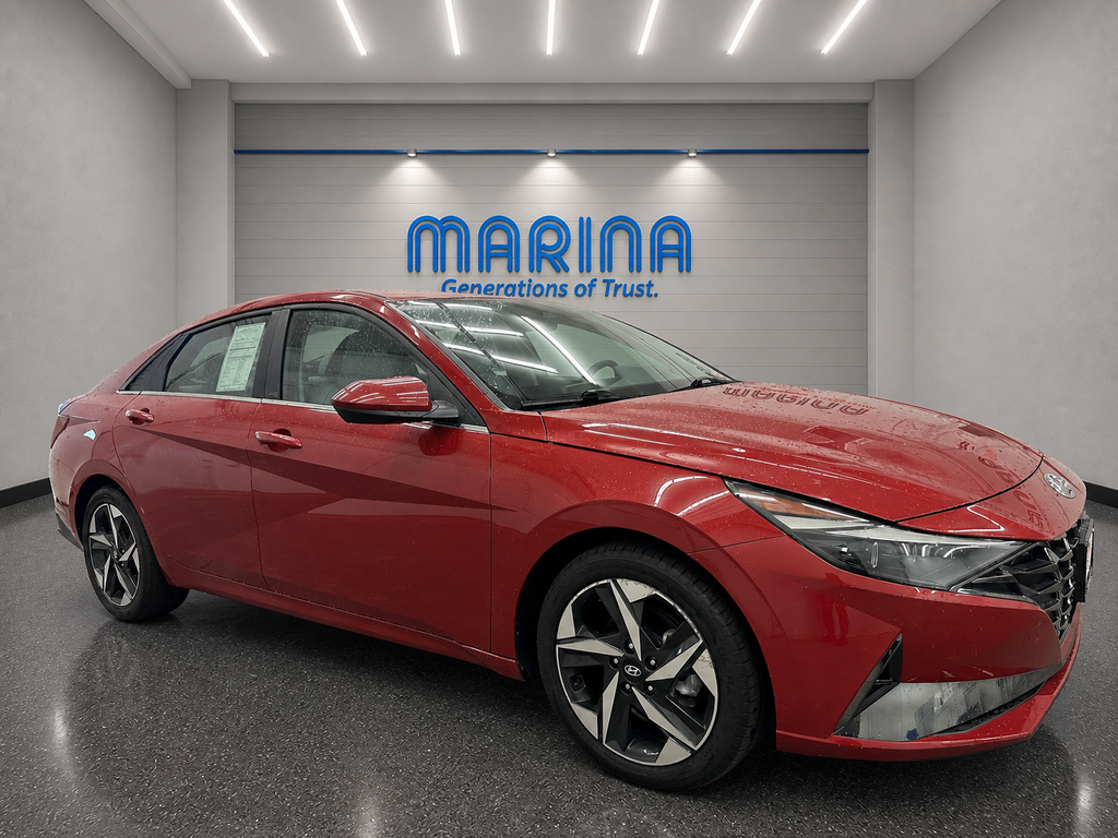 Scarlet Red Pearl 2023 Hyundai Elantra Sedan Front-Wheel Drive Continuously Variable Transmission