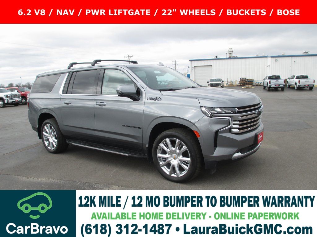 Gray (Satin Steel Metallic) 2022 Chevrolet Suburban High Country 4WD SUV / Crossover Four-Wheel Drive