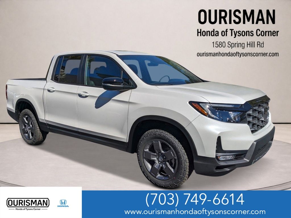 Platinum White 2026 Honda Ridgeline Pickup Truck All-Wheel Drive 9-Speed Automatic
