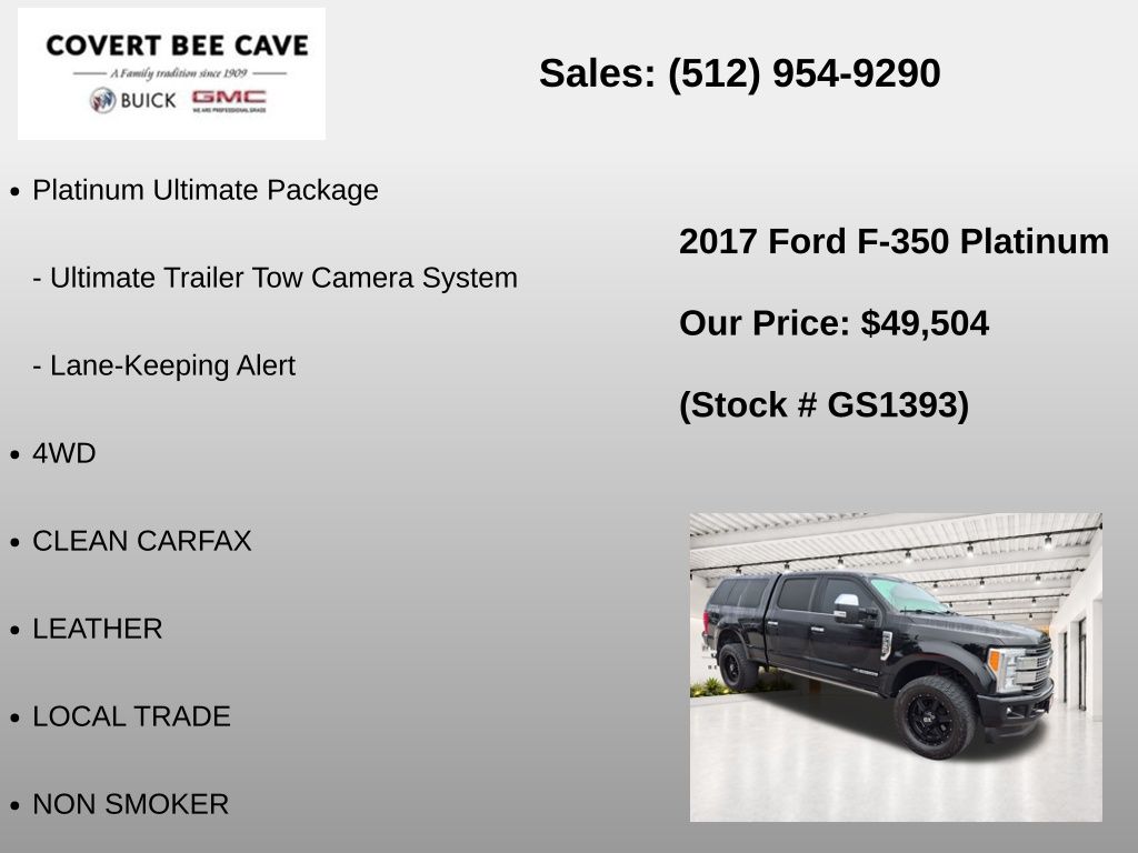 Used Car 2017 Ford F-350sd  Platinum For Sale Under $50,000 In Austin, Texas