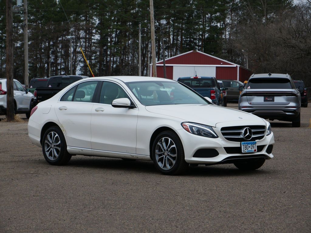 Diamond White 2015 Mercedes-Benz C-Class C 300 4MATIC Sedan All-Wheel Drive 7-Speed Automatic