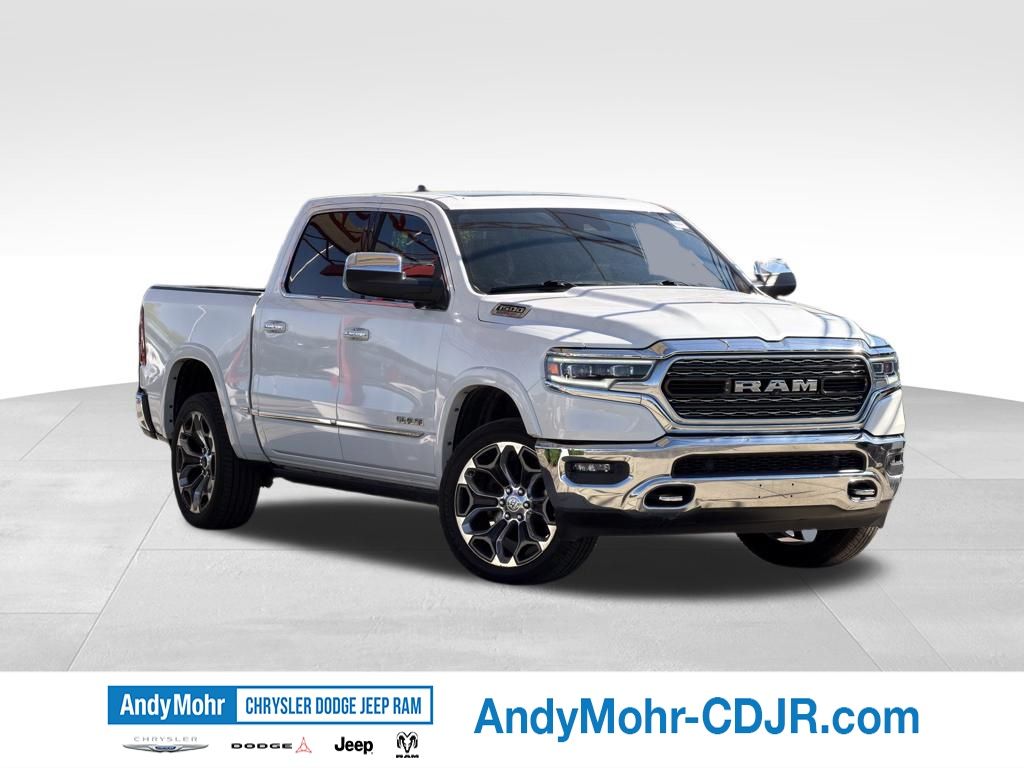 Ivory White 2021 RAM 1500 Limited Crew Cab 4WD Pickup Truck Four-Wheel Drive 8-Speed Automatic