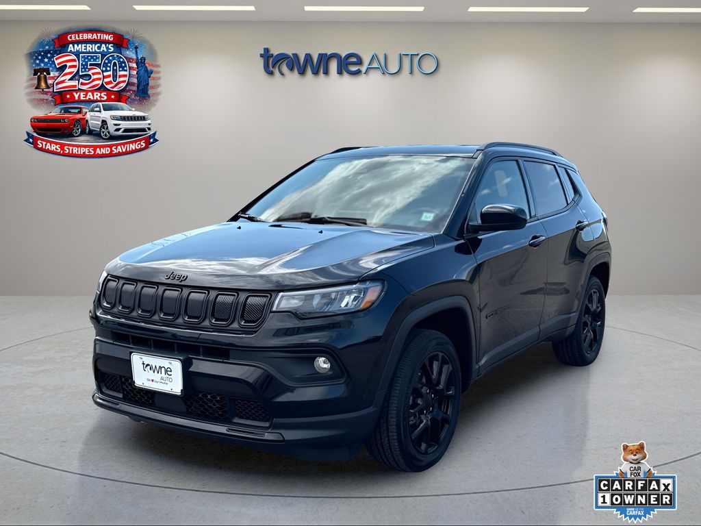 Diamond Black Crystal Pearlcoat 2022 Jeep Compass SUV / Crossover Four-Wheel Drive 9-Speed Automatic