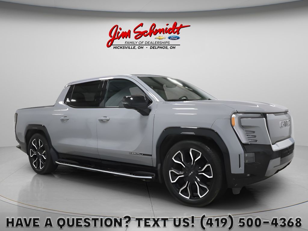 Thunderstorm Gray 2025 GMC Sierra EV Denali Crew Cab (Max Range) e4WD Pickup Truck All-Wheel Drive 1-Speed Automatic