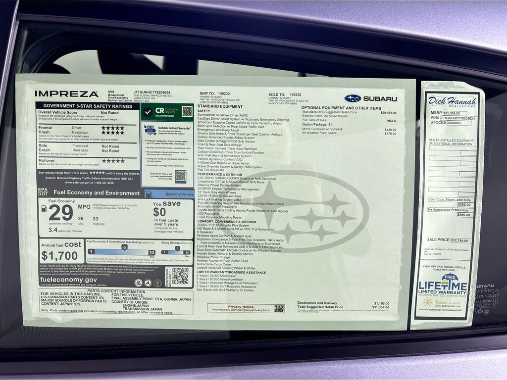 2026 Subaru Impreza 2.5RS