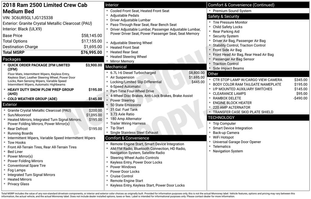 used 2018 Ram 2500 car, priced at $31,000