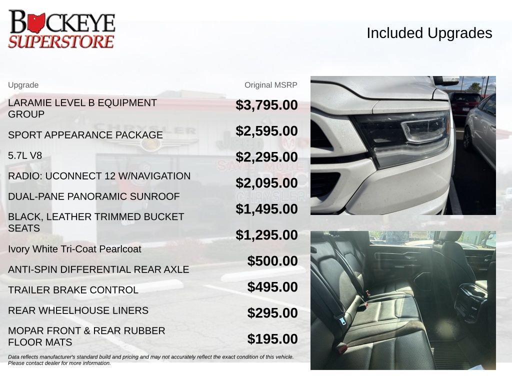 2021 Ivory White Ram 1500 Laramie 4X4 Truck