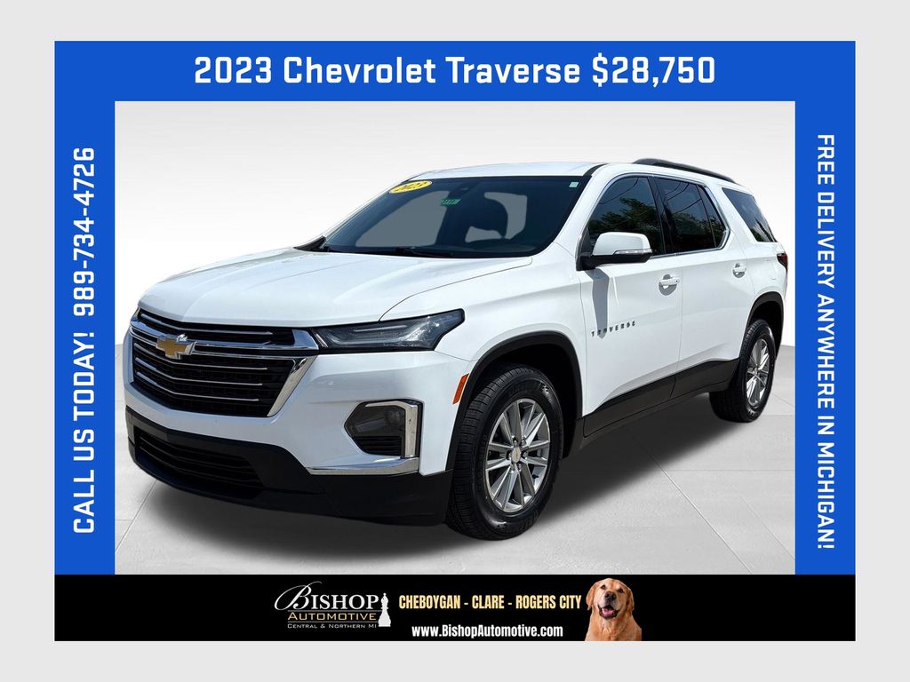 Summit White 2023 Chevrolet Traverse SUV / Crossover Four-Wheel Drive 9-Speed Automatic