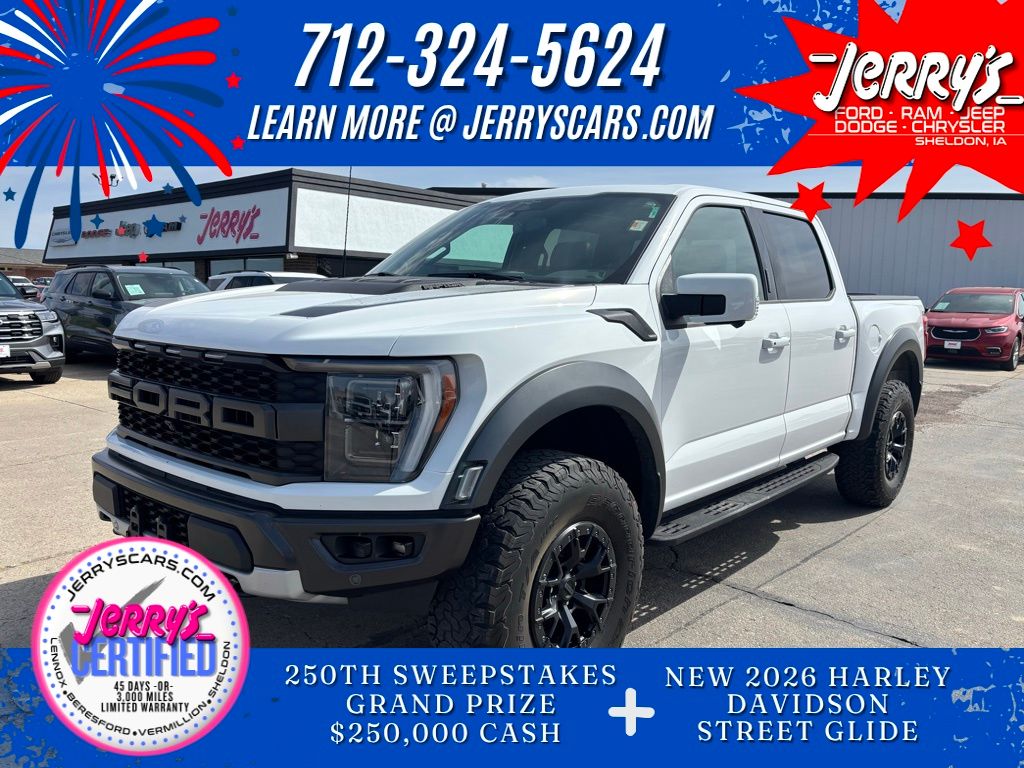 Oxford White 2023 Ford F-150 Raptor SuperCrew 4WD Pickup Truck Four-Wheel Drive Automatic