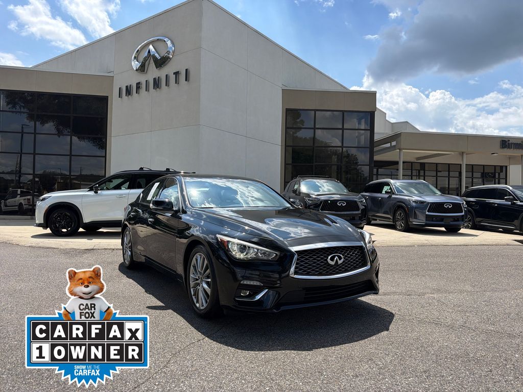 Midnight Black 2023 INFINITI Q50 Sedan Rear-Wheel Drive 7-Speed Automatic Overdrive