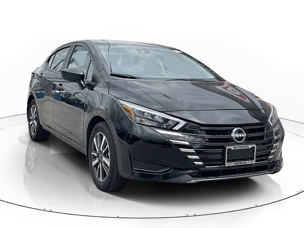 Super Black Metallic 2025 Nissan Versa S FWD Sedan Front-Wheel Drive Continuously Variable Transmission