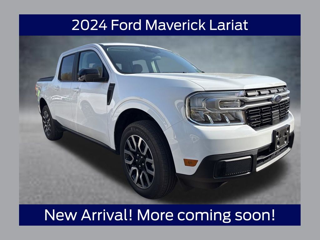 Oxford White 2024 Ford Maverick Lariat SuperCrew AWD Pickup Truck All-Wheel Drive 8-Speed Automatic