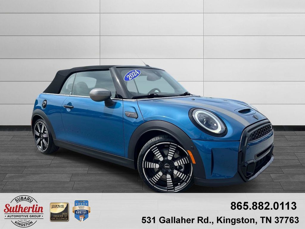 Island Blue Metallic 2024 MINI Cooper Convertible Front-Wheel Drive 7-Speed Automatic