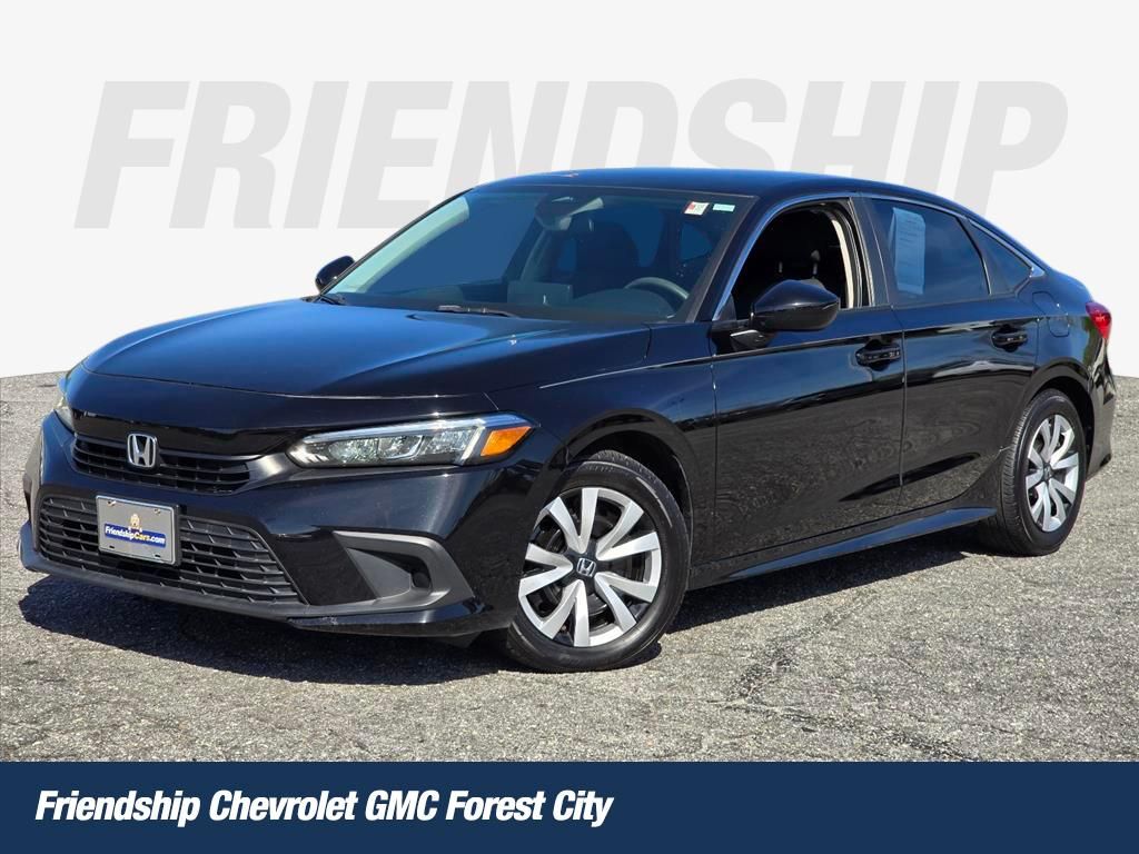 Black 2022 Honda Civic LX FWD Sedan Front-Wheel Drive Continuously Variable Transmission