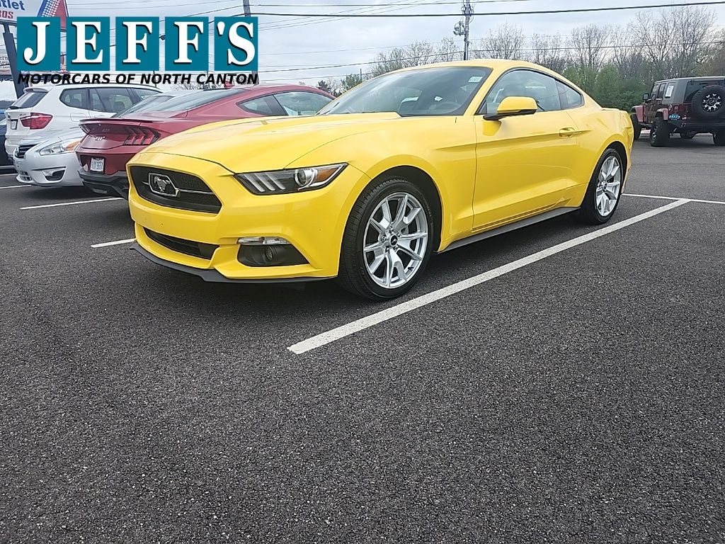 Yellow 2015 Ford Mustang EcoBoost Premium Coupe RWD Coupe Rear-Wheel Drive 6-Speed Manual