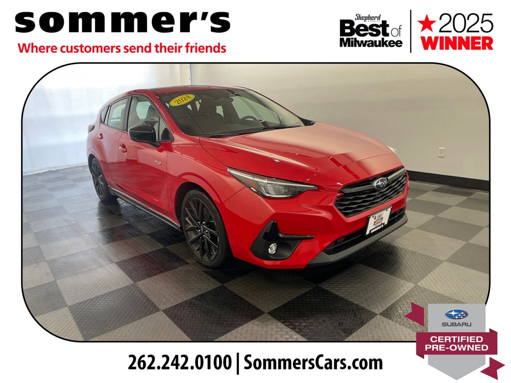 Pure Red 2024 Subaru Impreza Wagon All-Wheel Drive Continuously Variable Transmission