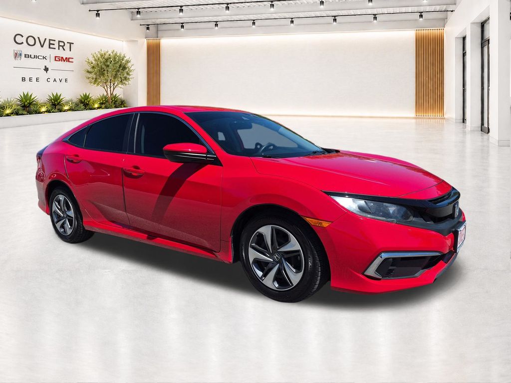 Rallye Red 2020 Honda Civic Sedan Front-Wheel Drive Continuously Variable Transmission