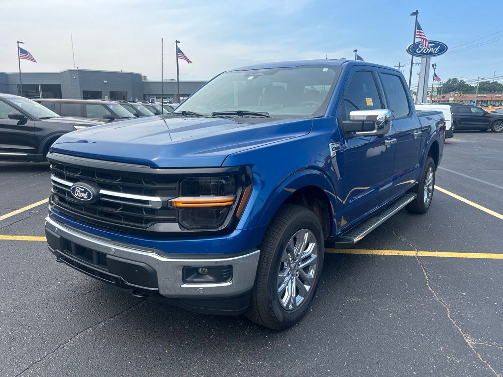 Blue Metallic 2024 Ford F-150 Pickup Truck Four-Wheel Drive Automatic
