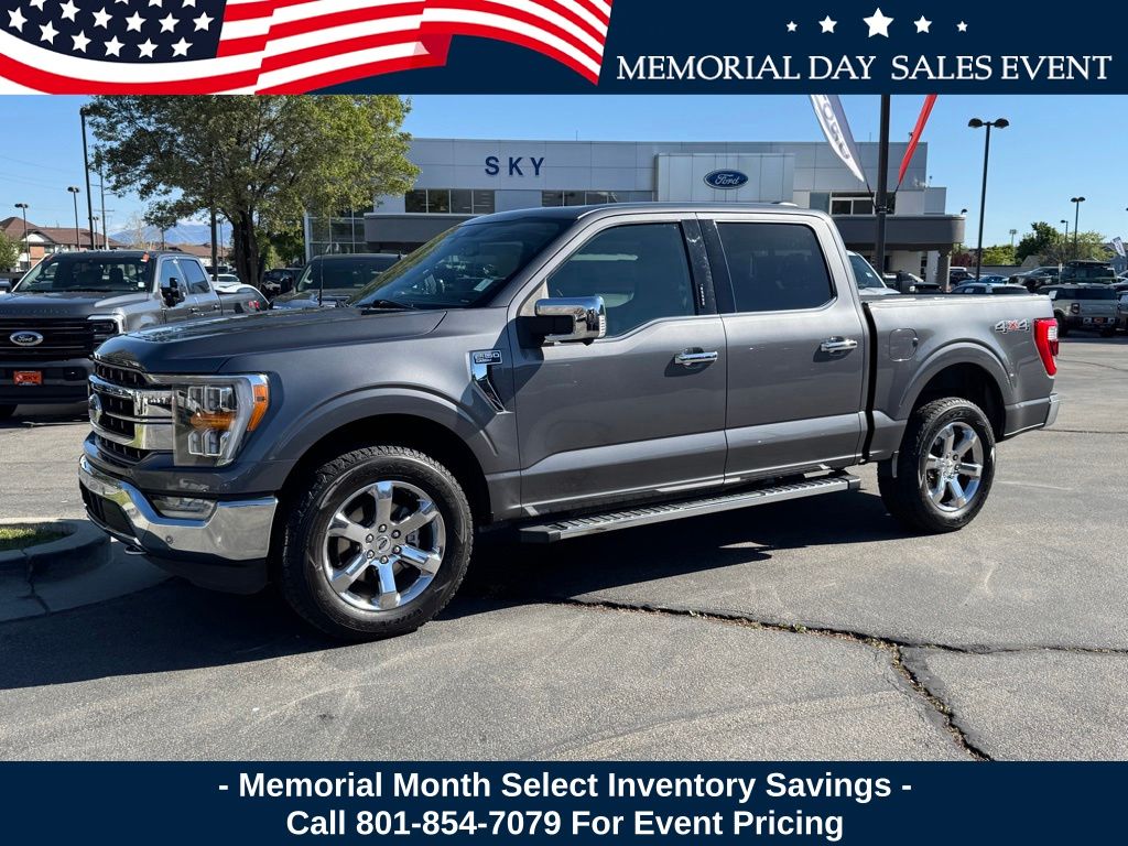 Gray Metallic 2021 Ford F-150 Lariat SuperCrew 4WD Pickup Truck Four-Wheel Drive Automatic