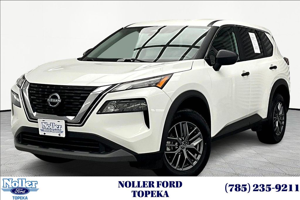 Glacier White 2023 Nissan Rogue S AWD SUV / Crossover All-Wheel Drive Continuously Variable Transmission