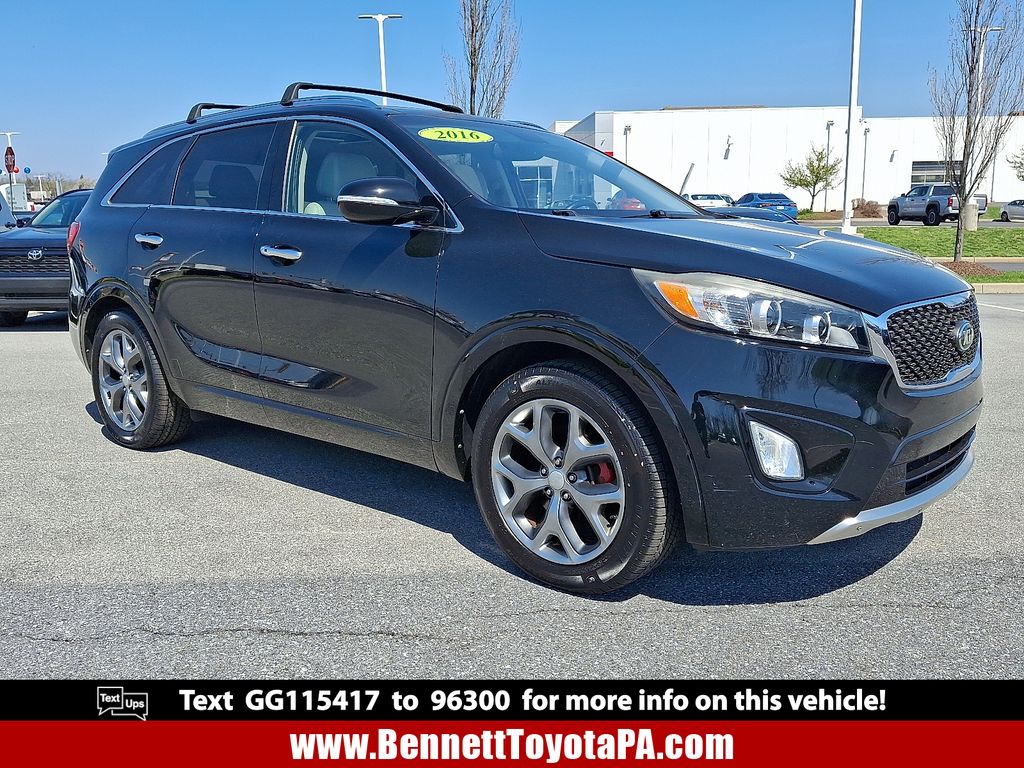 Ebony Black 2016 Kia Sorento SX V6 SUV / Crossover Front-Wheel Drive 6-Speed Automatic