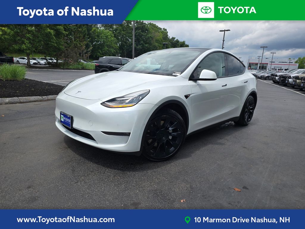 Pearl White Multi-Coat 2021 Tesla Model Y SUV / Crossover All-Wheel Drive 1-Speed Automatic