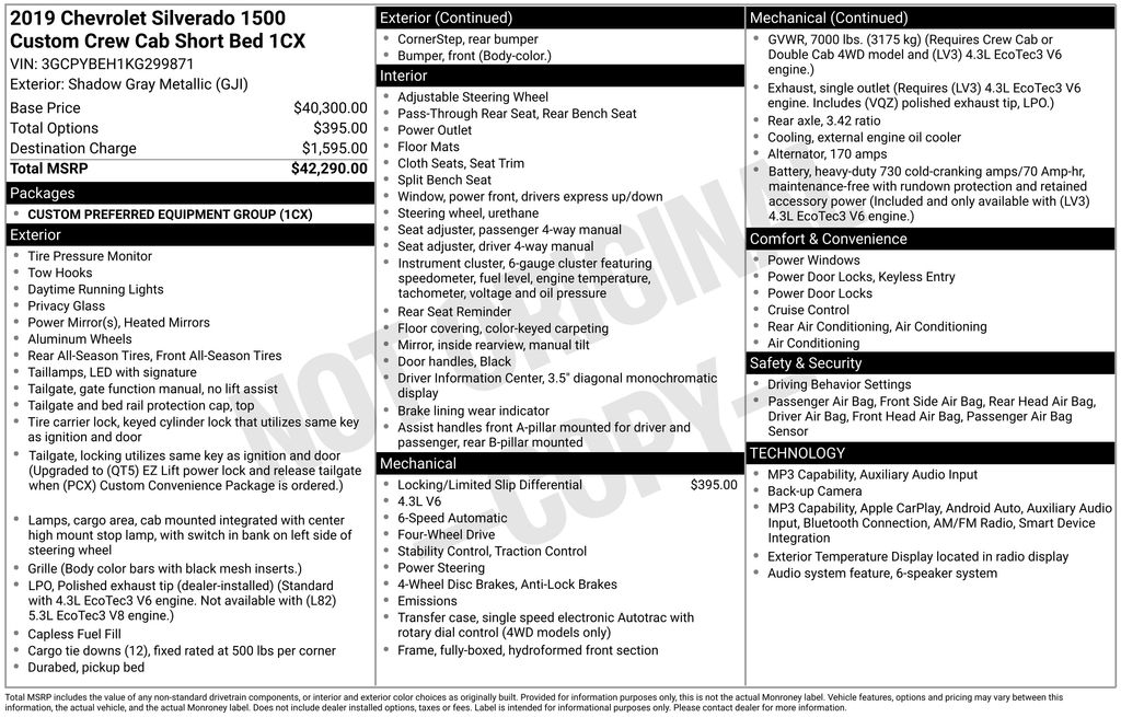 Used 2019 Gray Chevrolet Custom image 2