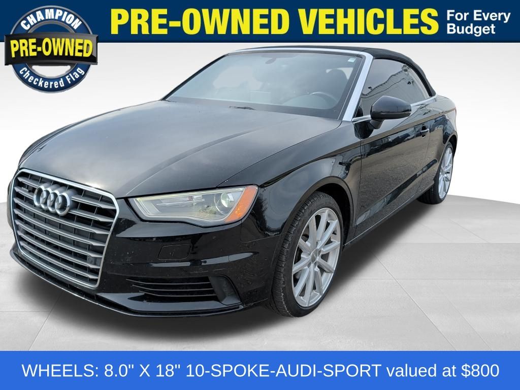 Brilliant Black 2016 Audi A3 2.0T quattro Premium Cabriolet AWD Convertible All-Wheel Drive 6-Speed Automatic
