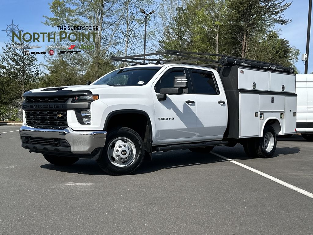 Summit White 2021 Chevrolet Silverado 3500HD Work Truck Crew Cab LB 4WD Pickup Truck Four-Wheel Drive Automatic