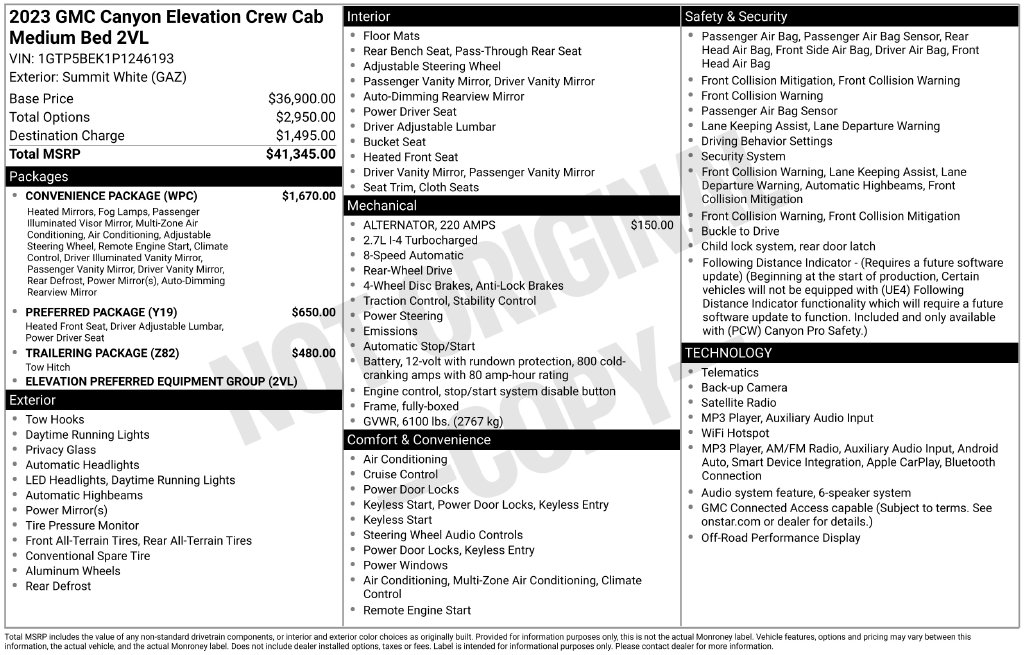 Used 2023 GMC Canyon Truck