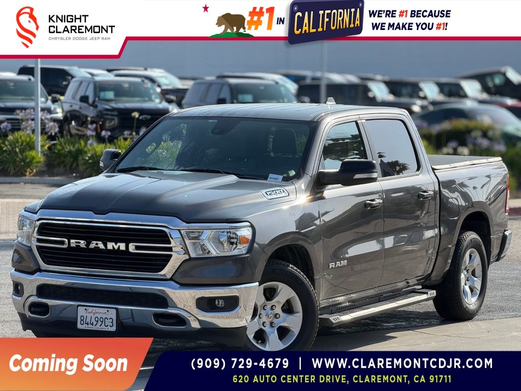 Gray (Granite Crystal Metallic Clearcoat) 2021 RAM 1500 Big Horn Crew Cab 4WD Pickup Truck Four-Wheel Drive 8-Speed Automatic