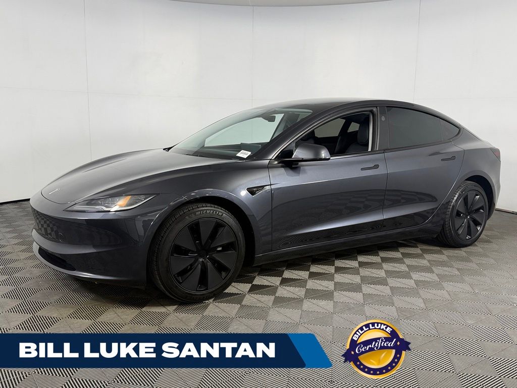 Solid Black 2025 Tesla Model 3 Sedan Rear-Wheel Drive 1-Speed Automatic