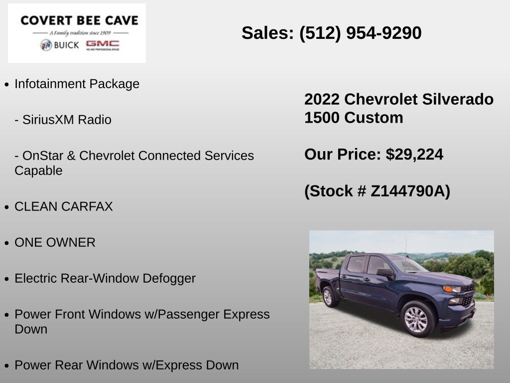 Used Car 2022 Chevrolet Silverado 1500 Ltd  Custom For Sale Under $30,000 In Austin, Texas