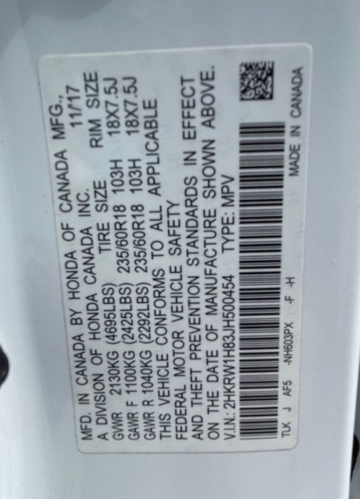 2018 Honda CR-V EX-L White at Emmons Autoplex