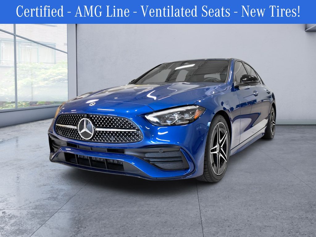 Starling Blue Metallic 2023 Mercedes-Benz C-Class Sedan All-Wheel Drive 9-Speed Automatic