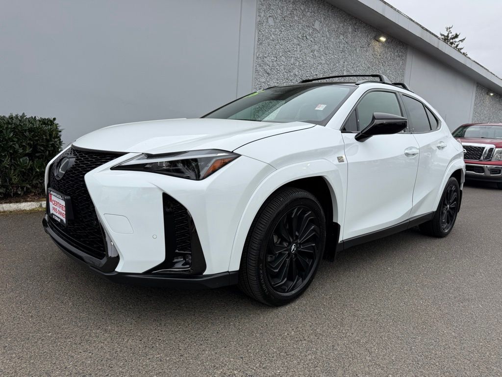 Ultra White with Obsidian Roof 2025 Lexus UX Hybrid 300h F Sport Design AWD SUV / Crossover All-Wheel Drive Continuously Variable Transmission