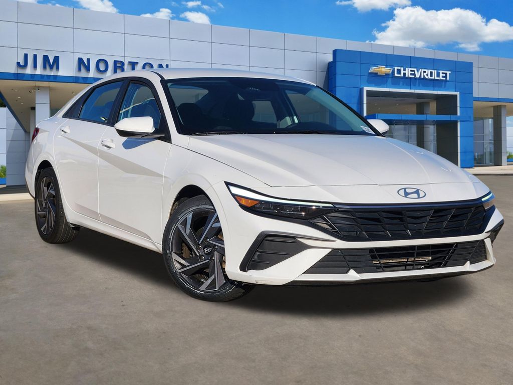 Serenity White 2024 Hyundai Elantra SEL FWD Sedan Front-Wheel Drive Continuously Variable Transmission