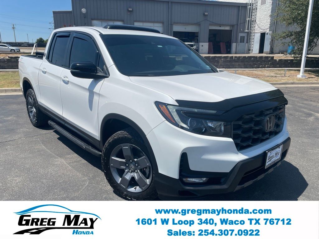 Platinum White Pearl 2024 Honda Ridgeline Pickup Truck All-Wheel Drive 9-Speed Automatic