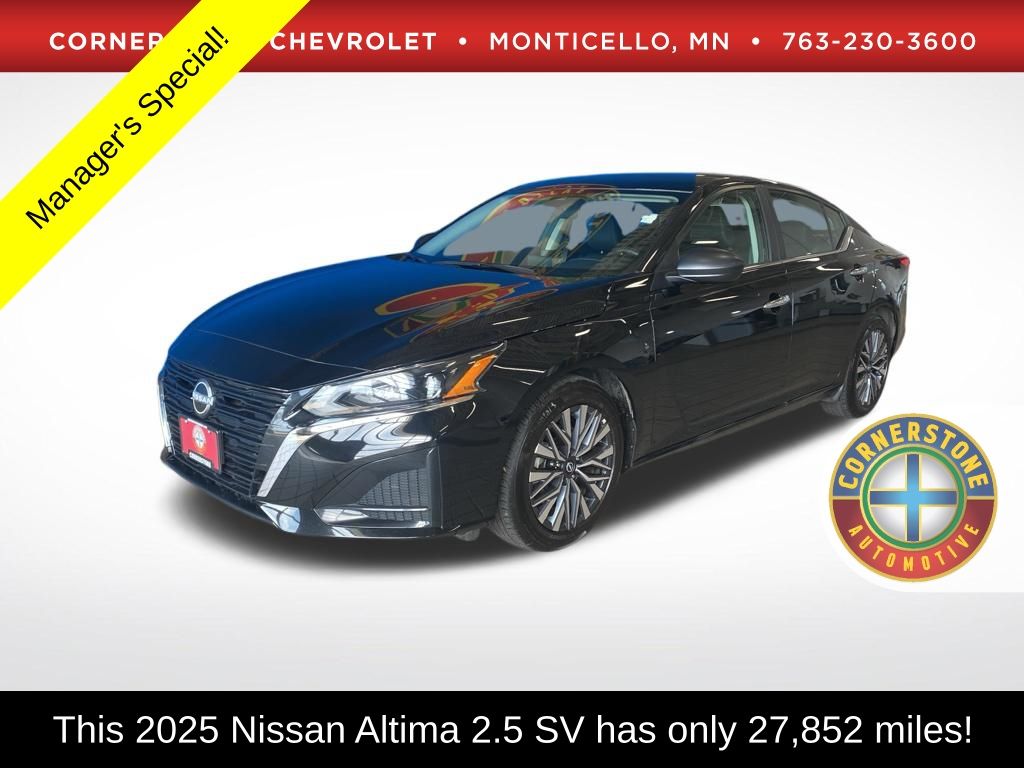 Super Black Clearcoat 2025 Nissan Altima 2.5 SV FWD Sedan Front-Wheel Drive Continuously Variable Transmission