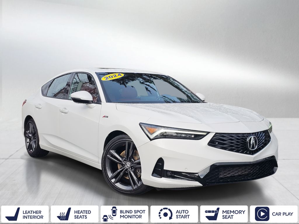 White 2024 Acura Integra FWD with Technology and A-SPEC Package Sedan Front-Wheel Drive Continuously Variable Transmission