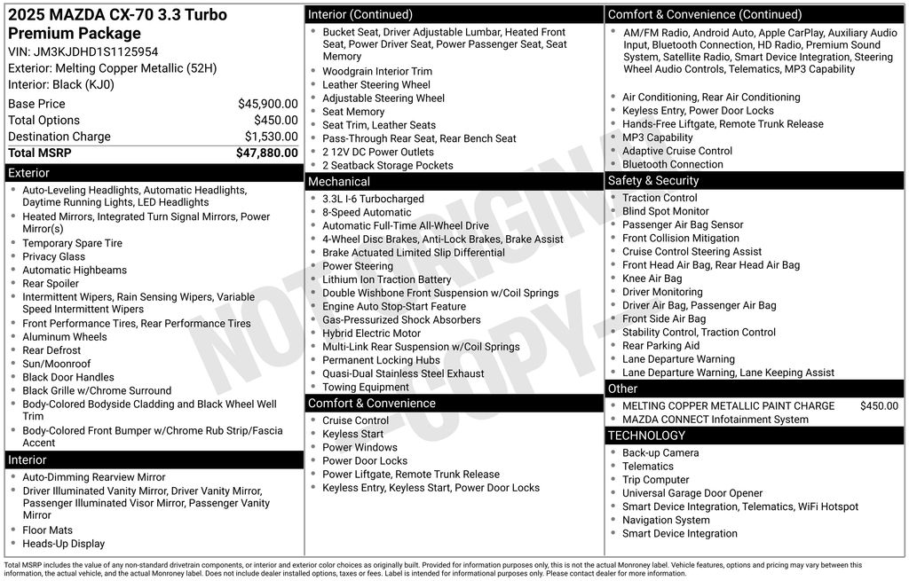 2025 Mazda CX-70 3.3 Turbo Premium Package