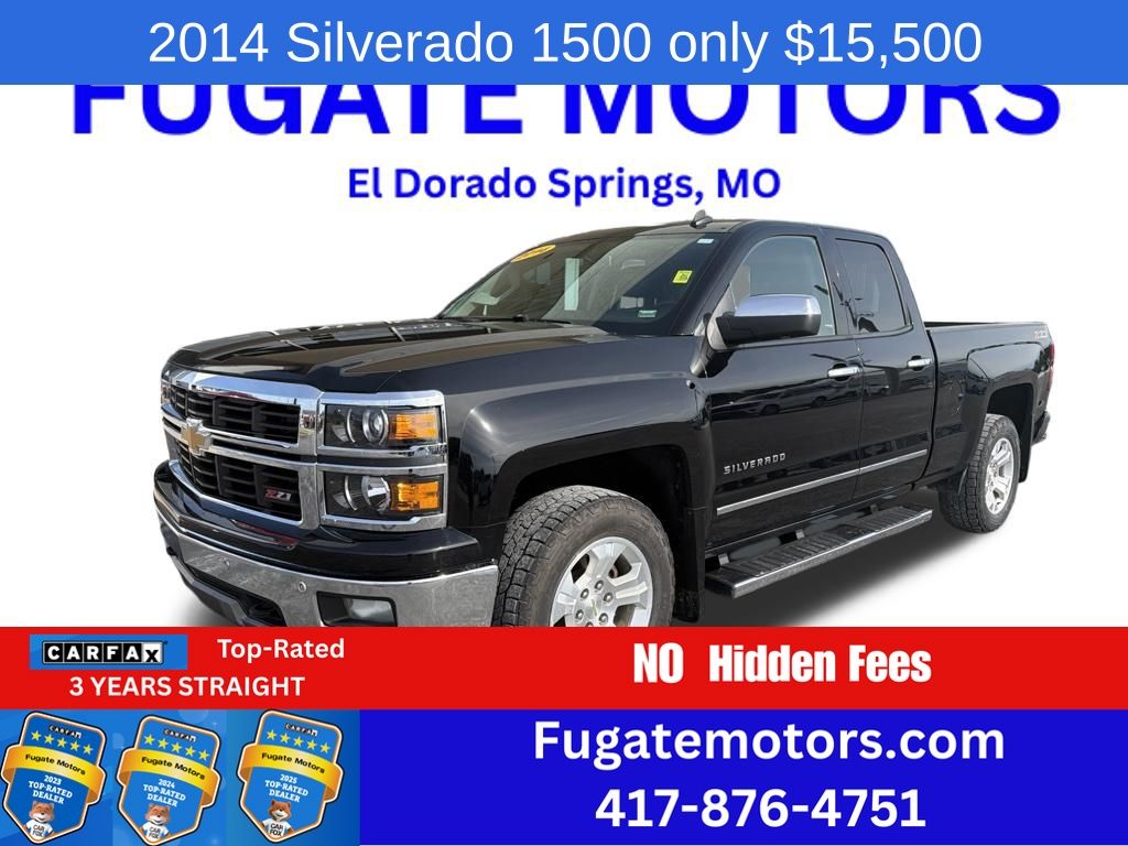 Black 2014 Chevrolet Silverado 1500 Pickup Truck Four-Wheel Drive 6-Speed Automatic Overdrive