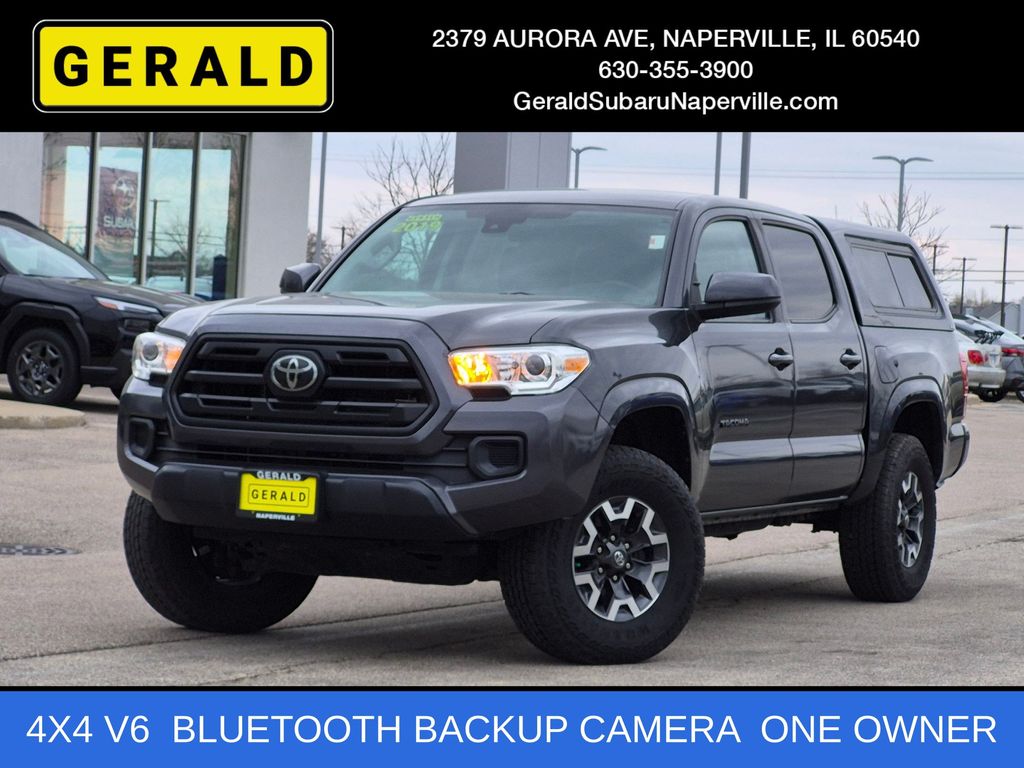 Magnetic Gray Metallic 2019 Toyota Tacoma SR V6 Double Cab 4WD Pickup Truck Four-Wheel Drive 6-Speed Automatic