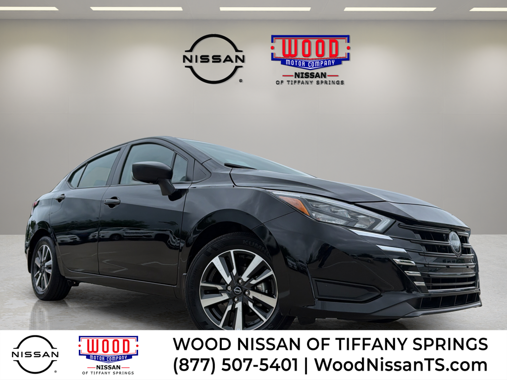 Super Black Metallic 2025 Nissan Versa Sedan Front-Wheel Drive Continuously Variable Transmission