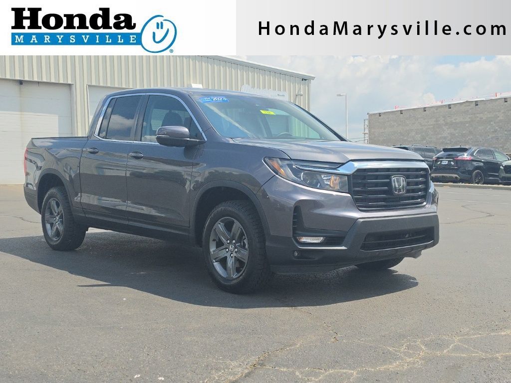 Gray (Modern Steel Metallic) 2023 Honda Ridgeline Pickup Truck All-Wheel Drive 9-Speed Automatic