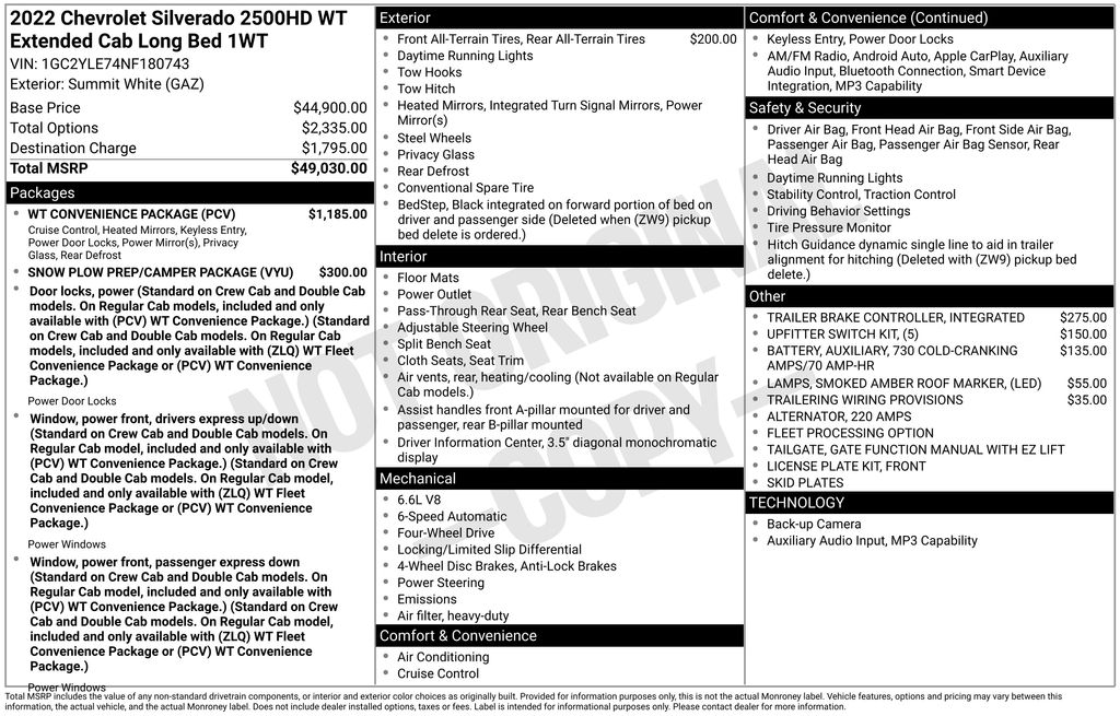 2022 Chevrolet Silverado 2500HD Work Truck White at Coastal Chevrolet Cadillac