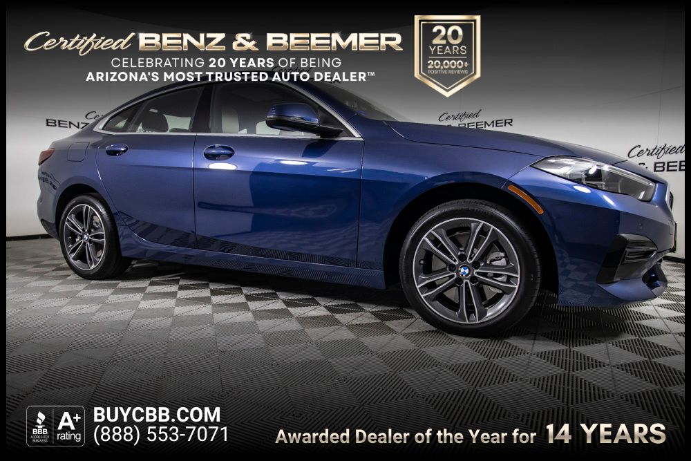 Phytonic Blue Metallic 2023 BMW 2 Series Sedan Front-Wheel Drive 8-Speed Automatic