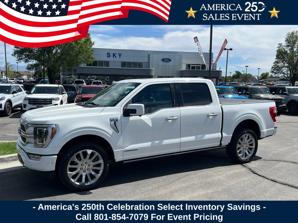 White Metallic 2021 Ford F-150 Pickup Truck Four-Wheel Drive Automatic