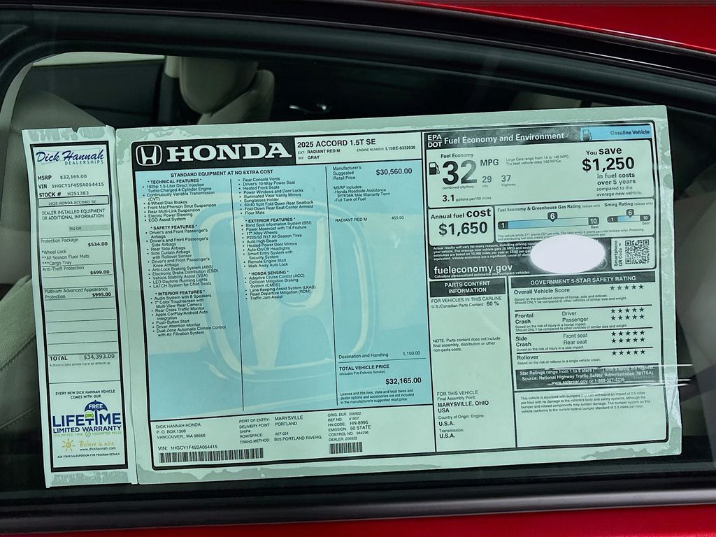 2025 Honda Accord SE