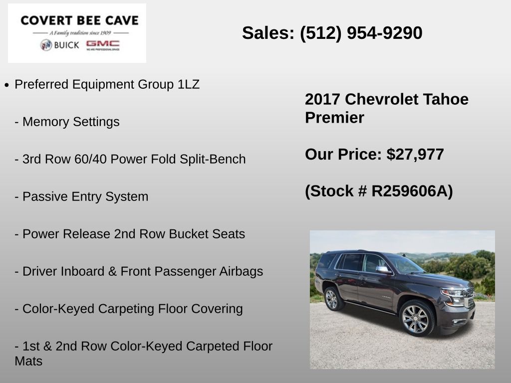 Used Car 2017 Chevrolet Tahoe  Premier For Sale Under $30,000 In Austin, Texas